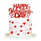 Ercadio 1 Pack Happy Valentine'S Day Cake Topper With Love Heart Red Glitter Cake Pick Valentine'S Day Theme Party Cake Decorati