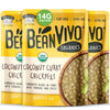 BeanVIVO (Pack of 3) Organics Plant based Coconut Curry Chickpeas - Good Source of Fiber - Nutritious & Microwave Meals - Gluten