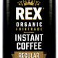 Rex Organic Fairtrade Freeze-Dried Instant Coffee - Medium Roast Arabica, 3.53 oz Glass Jar - USDA Organic & Fairtrade Certified