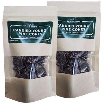 Samsonov & Partners Candied Young Pine Cones Siberian Delicacy 100g/ 3.53oz - Set of 2