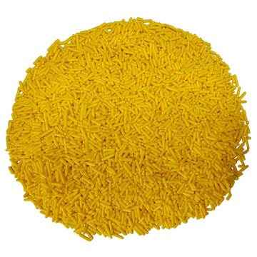 Homankit Yellow Jimmies Sprinkles Edible Sprinkle Candy Soft Jimmies Toppings For Ice Cream, Cupcake, Cake, Cookie, Dessert Deco