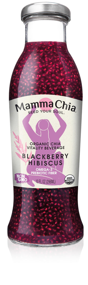 Mamma Chia Organic Chia Beverage, Blackberry Hibiscus, 10 Ounce Chia Organic Beverage, Usda Organic, Non-Gmo, Vegan, Gluten Free