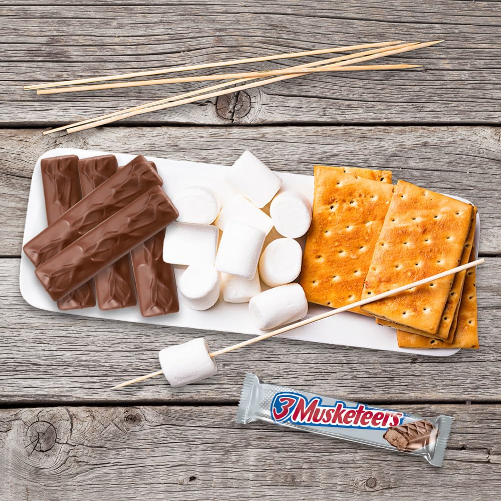 3 Musketeers Candy Milk Chocolate Bars, Full Size, 1.92 Oz Bar (Pack Of 36) Box