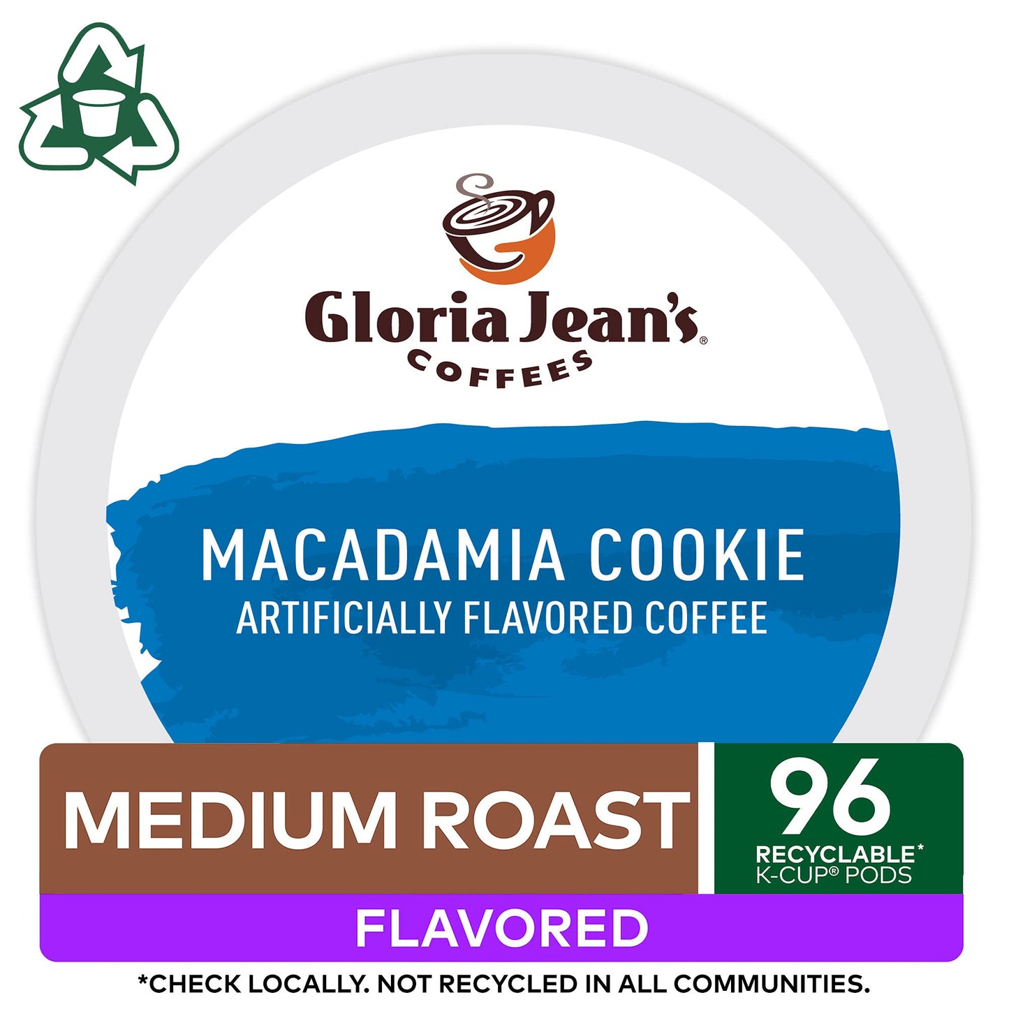 Gloria Jean s Macadamia Cookie Keurig Single-Serve K-Cup Pods, Medium Roast Coffee, 96 Count