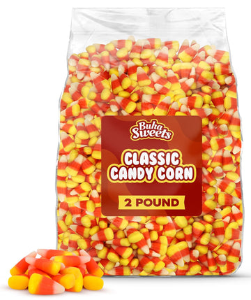 Bulk Candy Corn Candy 2 Pound Bag - Classic Sweet Chewy Tri-Color Autumn  for Halloween Parties  Buffets  Fall Events & Decoration