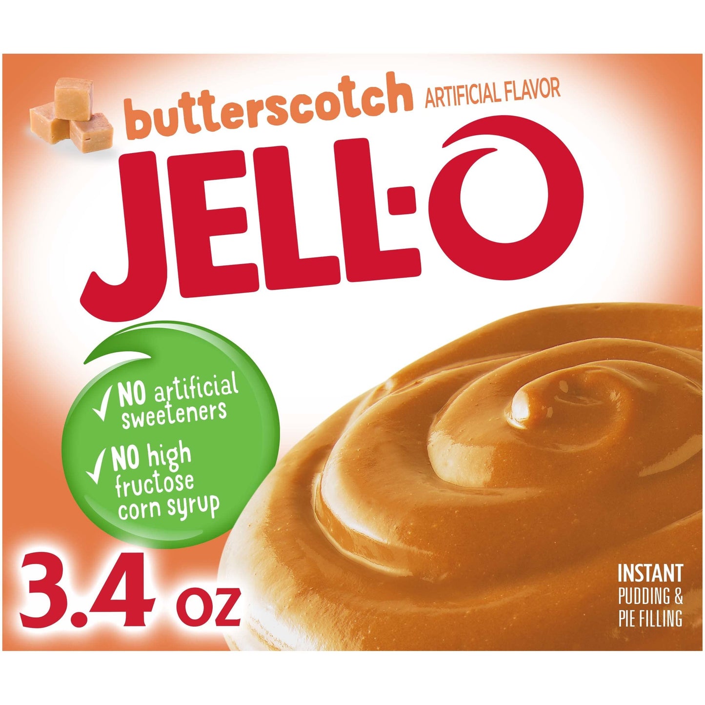 Jell-O Instant Butterscotch Pudding & Pie Filling Mix, 3.4 oz - Pack of 24