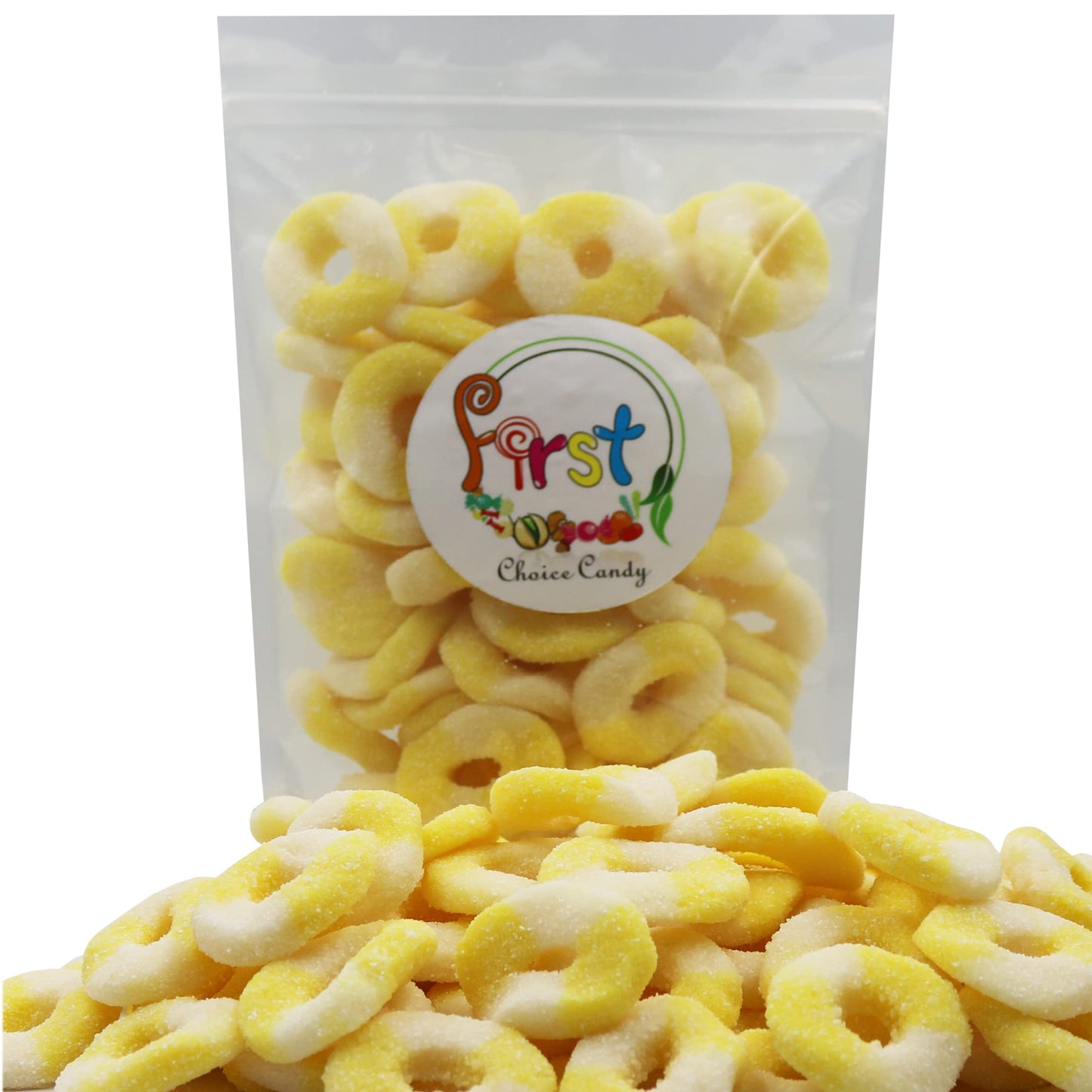 Firstchoicecandy Gummy Rings (Sour Mini Pineapple, 5 Pound (Pack Of 1))