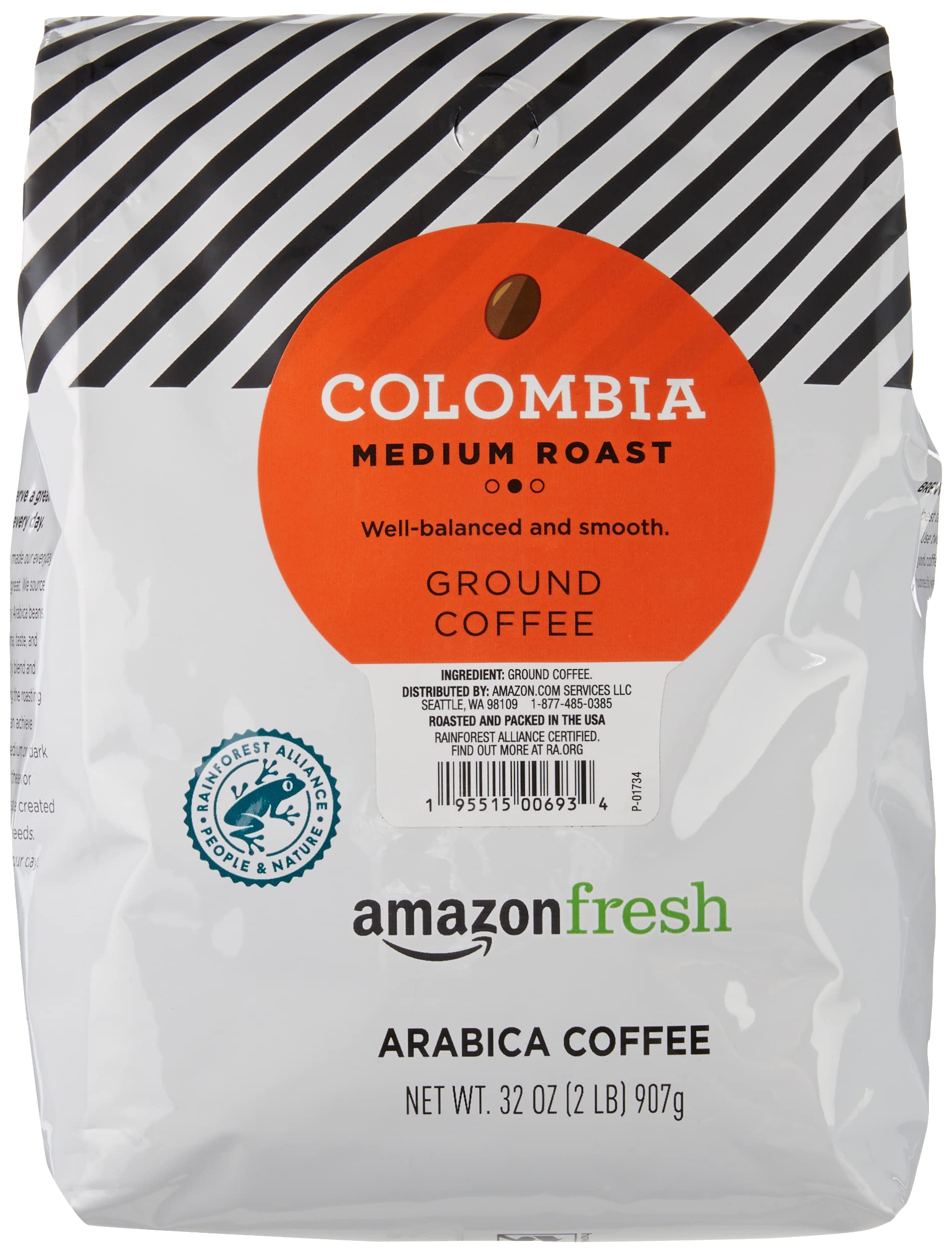 Amazon Fresh Colombia Ground Coffee, Medium Roast, 32 Oz, 1 Pack