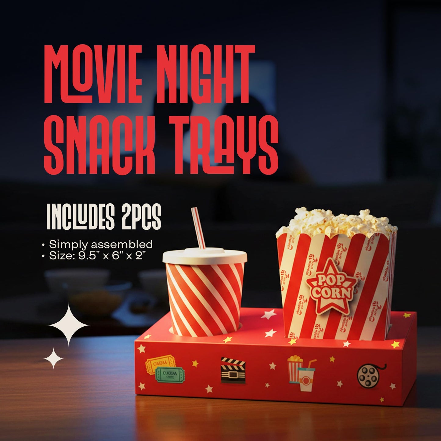 Movie Night Supplies: Candy Variety Pack – Movie Gift Basket Includes Theatre Candy Assortment, Snack Trays, Popcorn Buckets – Date Night Kit & Housewarming Gifts By Cravekraft