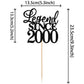 Rssta i Cake Topper Glitter 25th Birthday Decoration Black