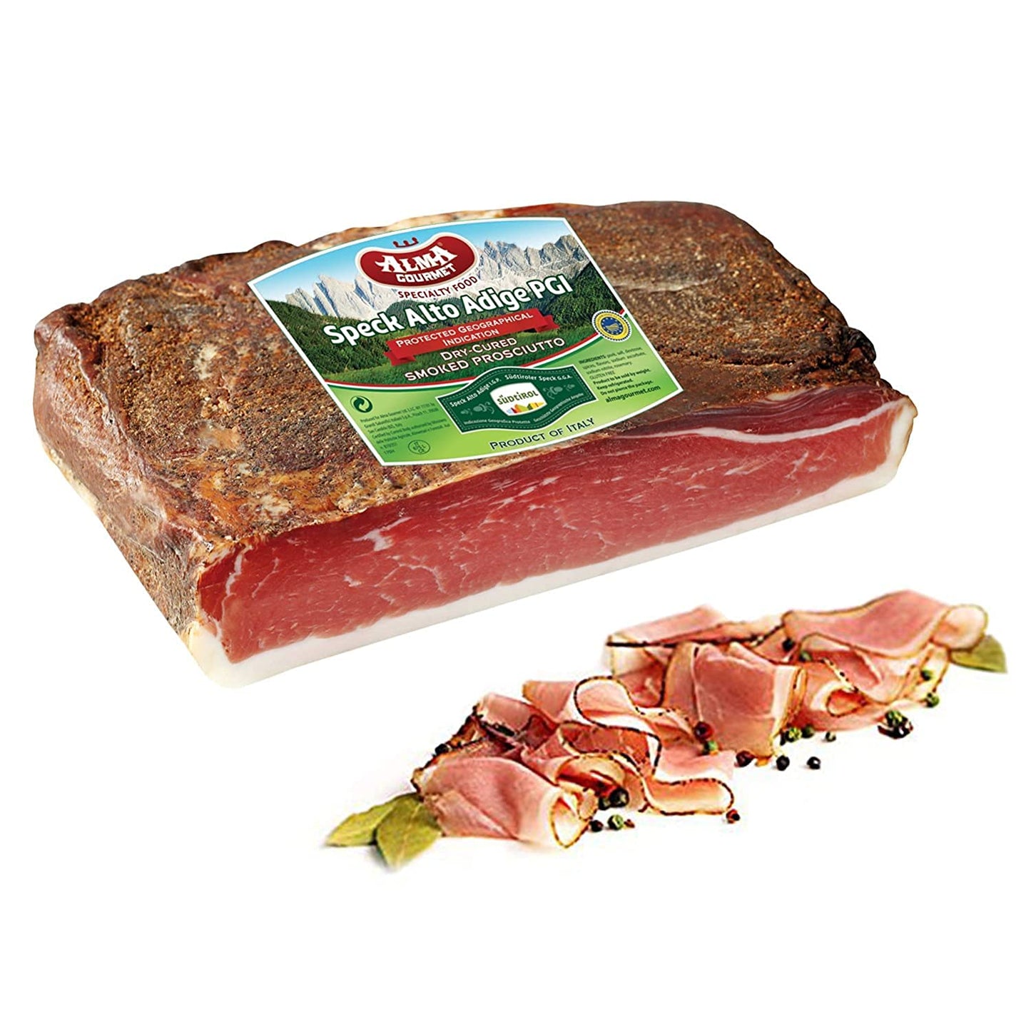 Alma Gourmet Speck Alto Adige IGP, 5 lb, Pack of 1
