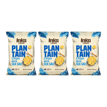 Inka Crops Inka Chips, Seasalt Plantain Chips, 4 Ounce (Pack of 3)