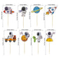 Gyufise 40Pcs Space Astronaut Cupcake Toppers Rocket Planet Trip To The Moon Cupcake Picks Decorations For Baby Shower Boys Girl