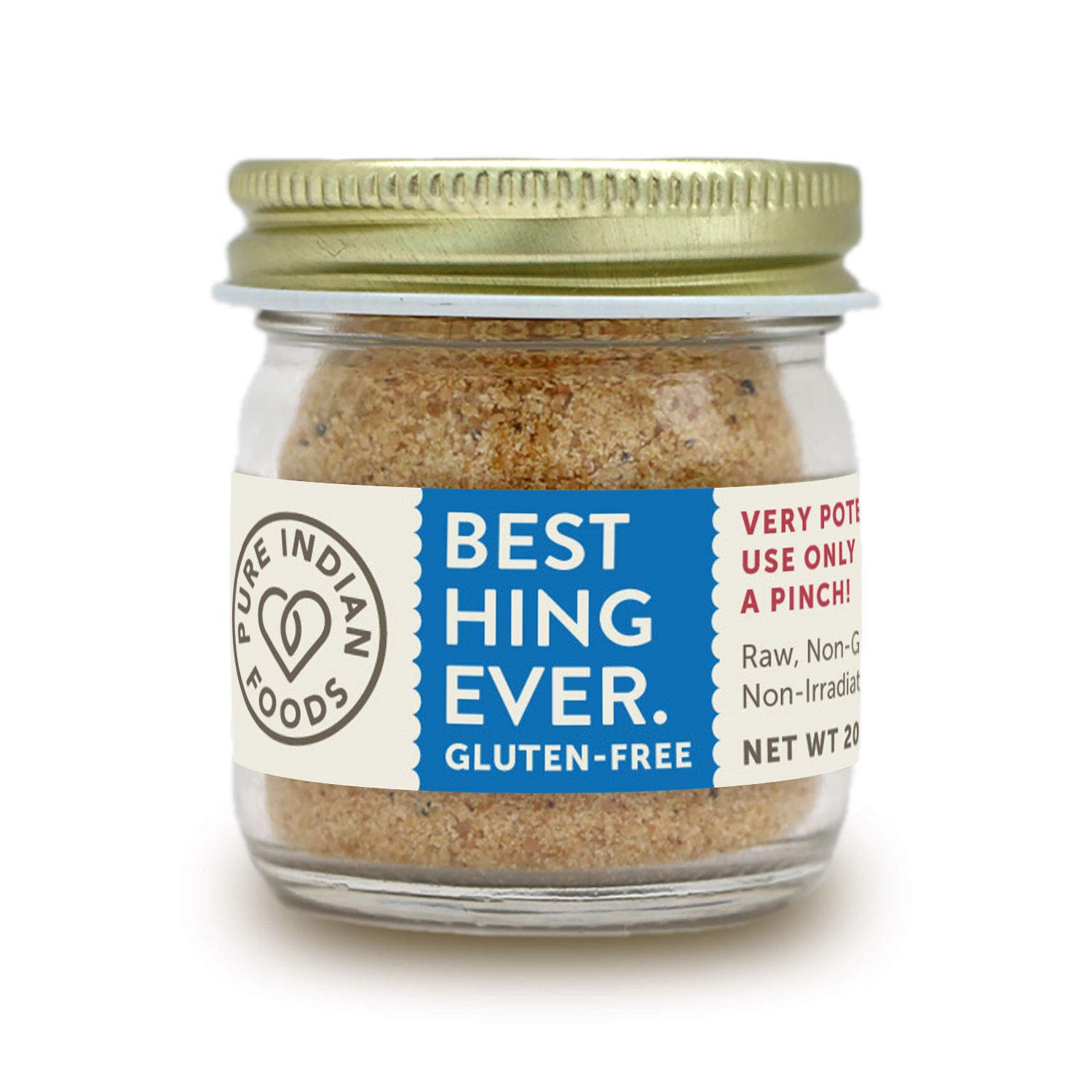 Hing Asafoetida Powder Gluten Free - Indian Spice For Garlic & Onion Substitute  20G Glass Bottle