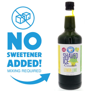 Hypothermias Shaved Ice Syrup Concentrate - Lemon Lime - 32 Fl Oz - Makes 8 Gallons - Unsweetened, Add Sweetener and Water