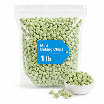 Mint Baking Chips, Minty Flavored Green Chips for Baking & Snacking, 1 lb