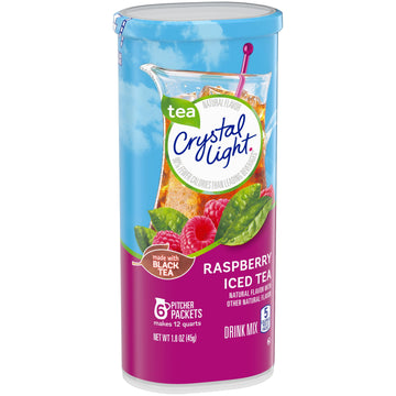 Crystal Light Raspberry Iced Tea, 12-Quart 1.6-Ounce Canister (Pack Of 8)