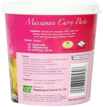 Mae Ploy Massaman Curry Paste, Authentic Thai Masaman Curry Paste For Thai Curries And Other Dishes, Aromatic Blend Of Herbs, Spices And Shrimp Paste (35 Oz Tub)