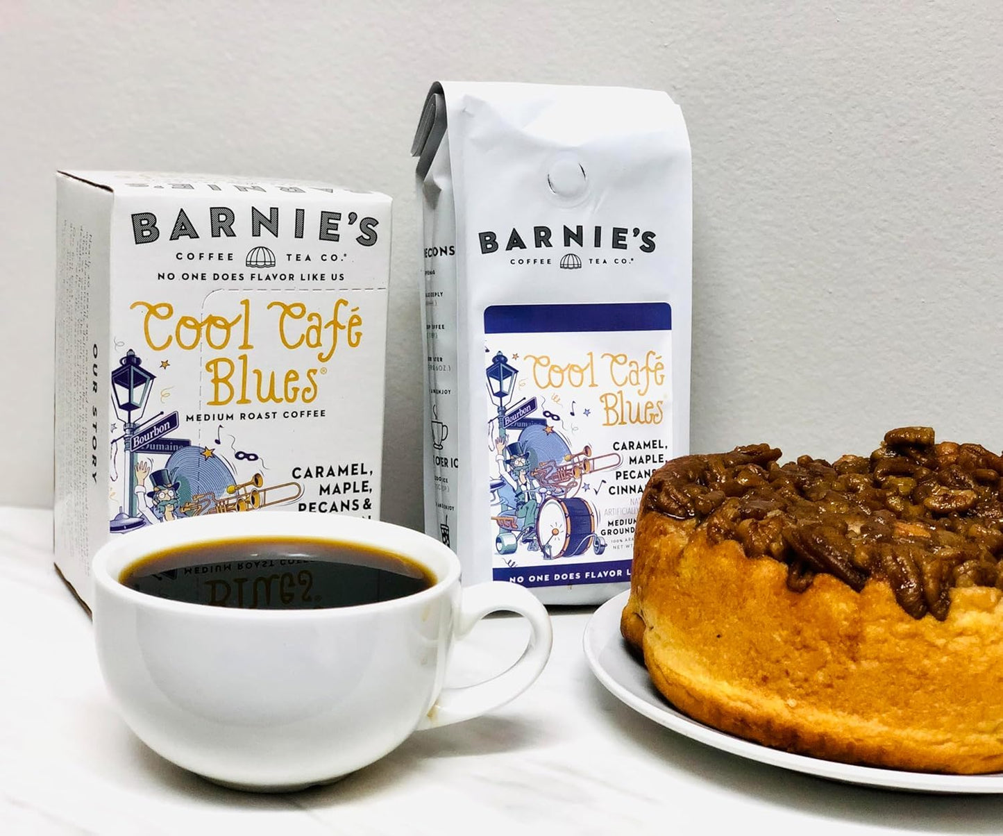 BARNIES COFFEE TEA CO. Ground Coffee, Caramel Maple Pecan & Cinnamon spirit-inspired flavor Flavors, Medium Roasted, 12 oz Bag (Pack of 2)