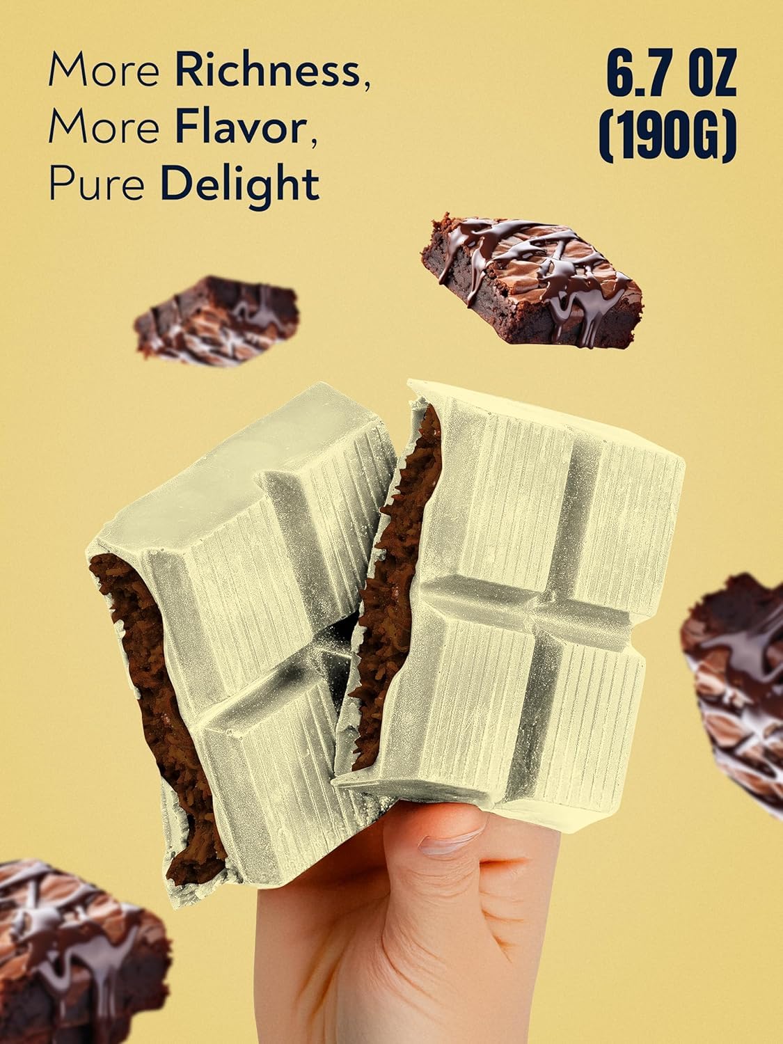 Barbee Dubai Chocolate Bar With Brownie And Cruncy Kadaifi | No Palm Oil | No Artificial Colors | White Chocolate - Brownie 7 Oz (200G)