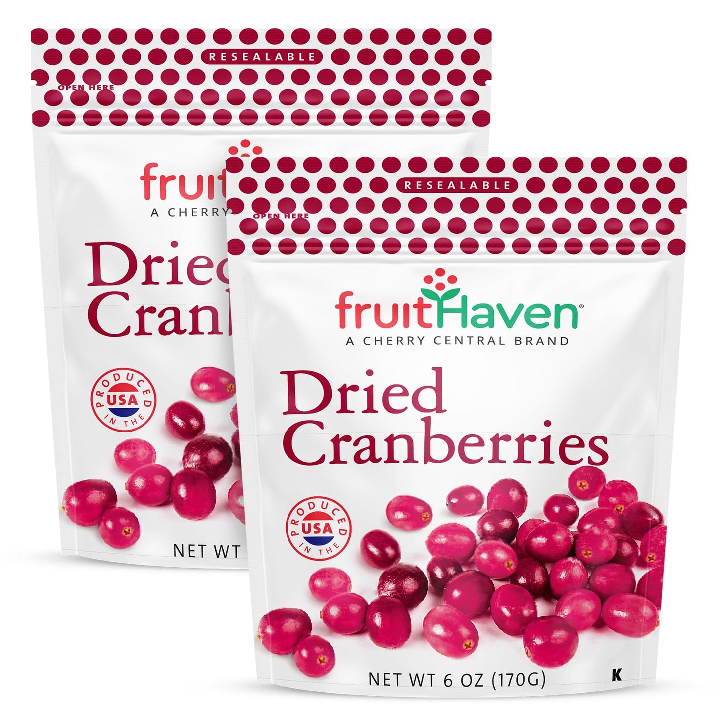 fruitHaven Dried Cranberries, All Natural,Gluten Free, No Perservatives, Good Source of Fiber, Vitamins and Minerals, Grower Own