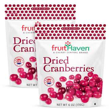 fruitHaven Dried Cranberries, All Natural,Gluten Free, No Perservatives, Good Source of Fiber, Vitamins and Minerals, Grower Own