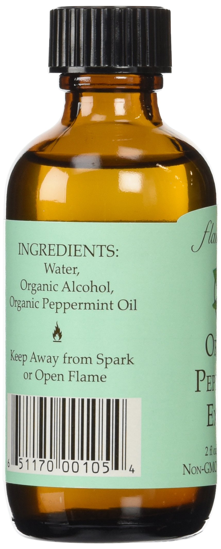 Flavorganics Organic Peppermint Extract, 2-Ounces Glass Bottles (Pack of 3)