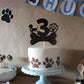 1 Pcs 3Rd Birthday Cake Topper Black Glitter Dog Paw Three Years Old Birthday Puppy Dog Bone Cake Pick For Let'S Pawty Baby Show