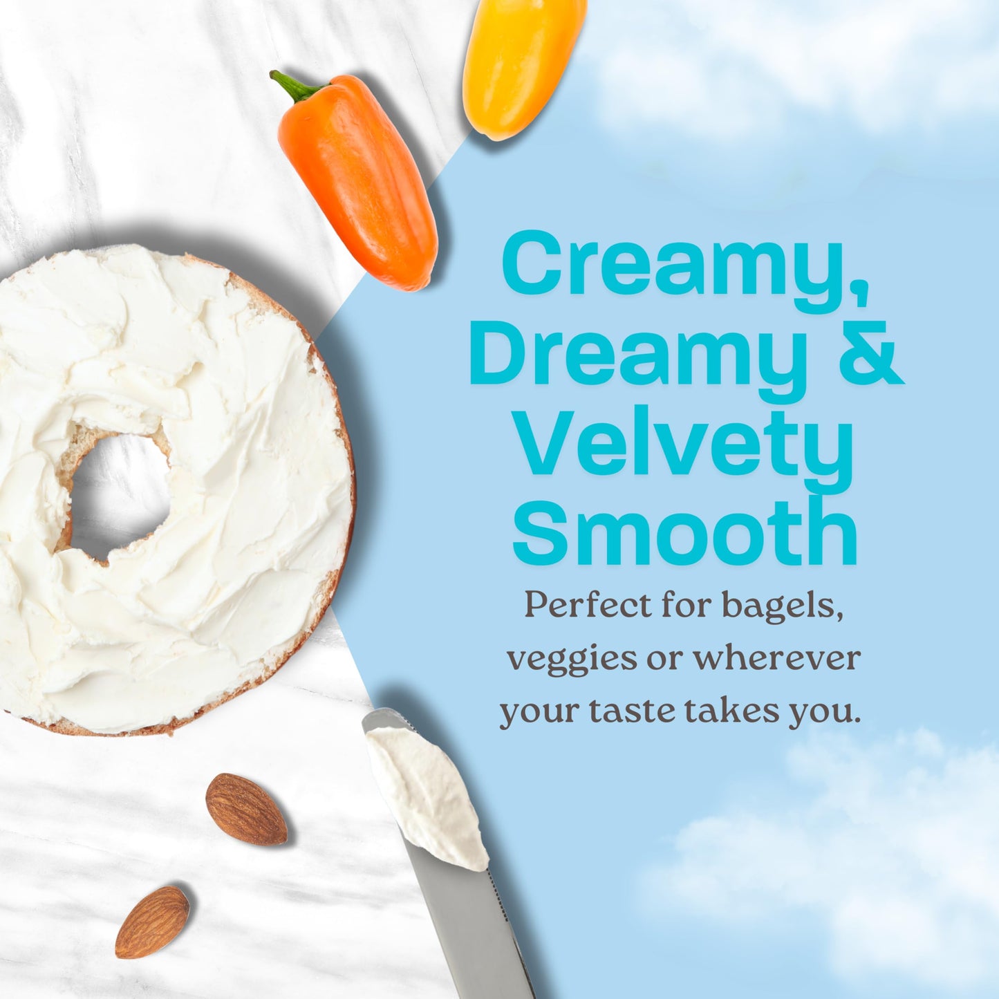 Kite Hill Plain Almond Milk Cream Cheese Style Spread, 8 Ounces, Dairy Free, Whole 30 Approved, Gluten Free, Non-GMO, Vegan