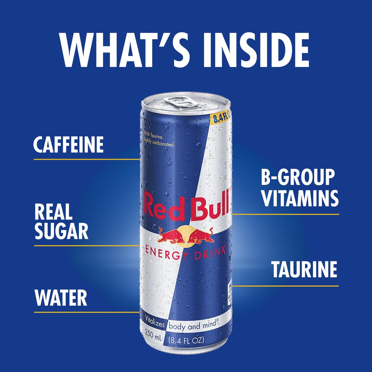 Red Bull Energy Drink, Original, 8.4 Fl Oz, Pack of 12, Caffeine Boost, Refreshing Energy Beverage