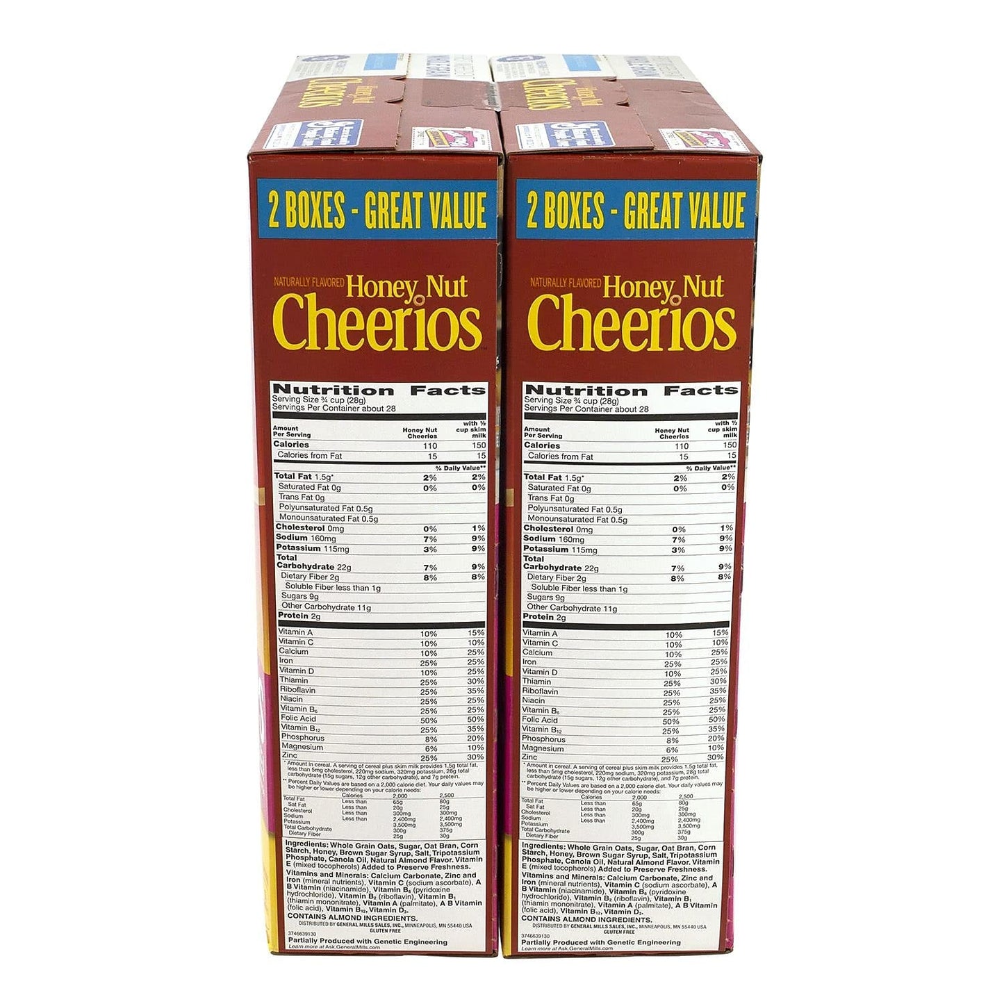 Cheerios Honey Nut Cheerios Cereal, Gluten Free, 55 oz, Model 734786