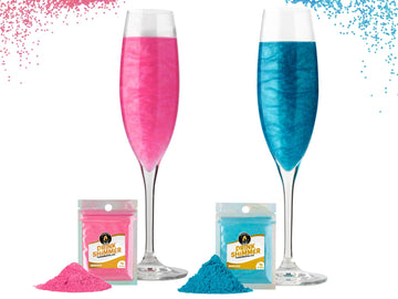 Twinkle My Drink Pink and Blue Premium Edible Glitter for Drinks | Gender Reveal or Party Decorations | Baby Shower Decorations 