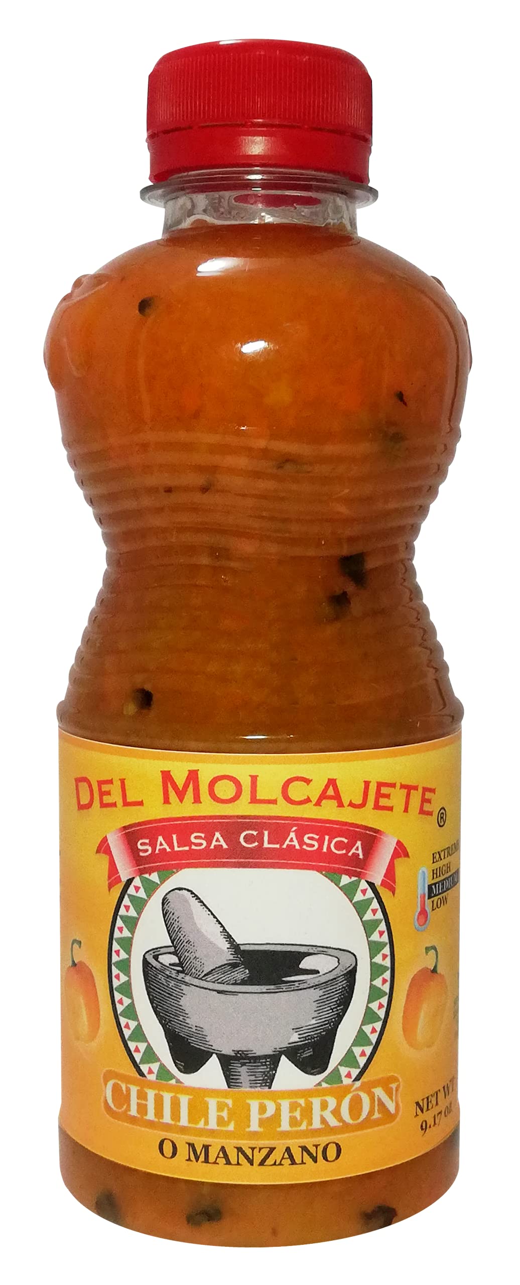 Del Molcajete Salsa Clasica Variety 12-Pack - Chile de Arbol, Chilpotle, Chile Peron/Manzano - 24.1 cm