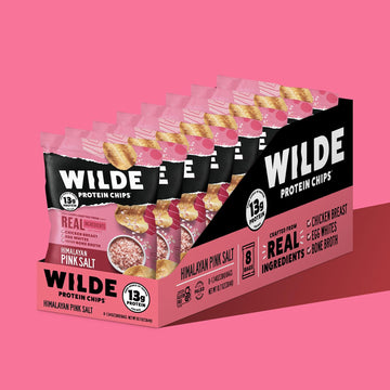 WILDE Himalayan Pink Salt Protein Chips, Thin and Crispy, High Protein, Keto Friendly, Made with Real Ingredients, 1.34oz Bags (