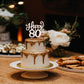 Happy 80th Birthday Decorations,80th Birthday gold Rhinestone cake Topper - cheers to Eighty Years Old Bday Party Metal Sparkly