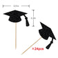 Leetaivie 24Pcs Graduation Cupcake Topper - Black Glitter Graduation Cap Graduation Diploma Cupcake Topper- Class Of 2025 Gradua