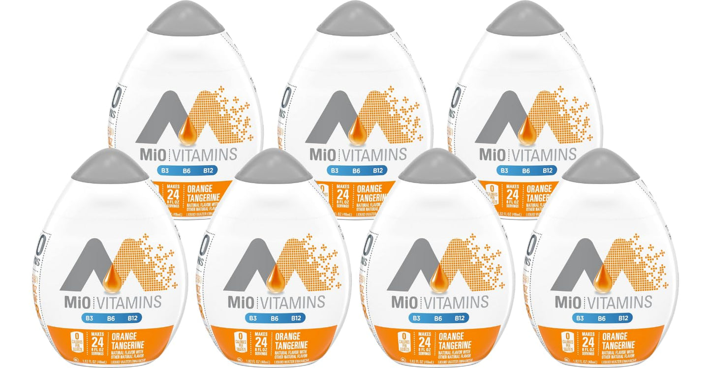 Mio Vitamins Liquid Water Enhancer, Orange Tangerine, 1.62 Oz, 7-Pack