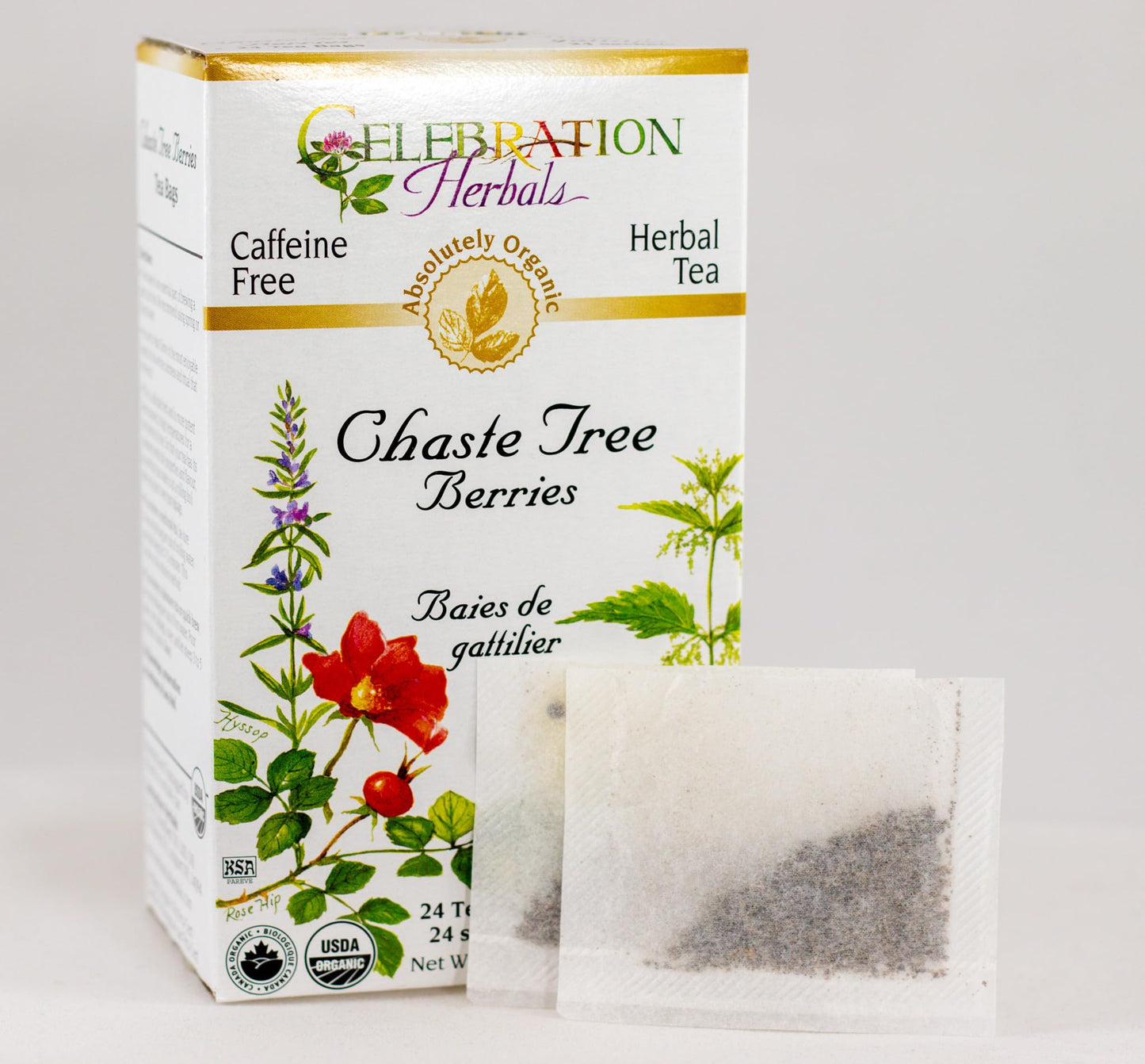 Celebration Herbals Organic Chaste Tree Berries Tea, 24 Bags