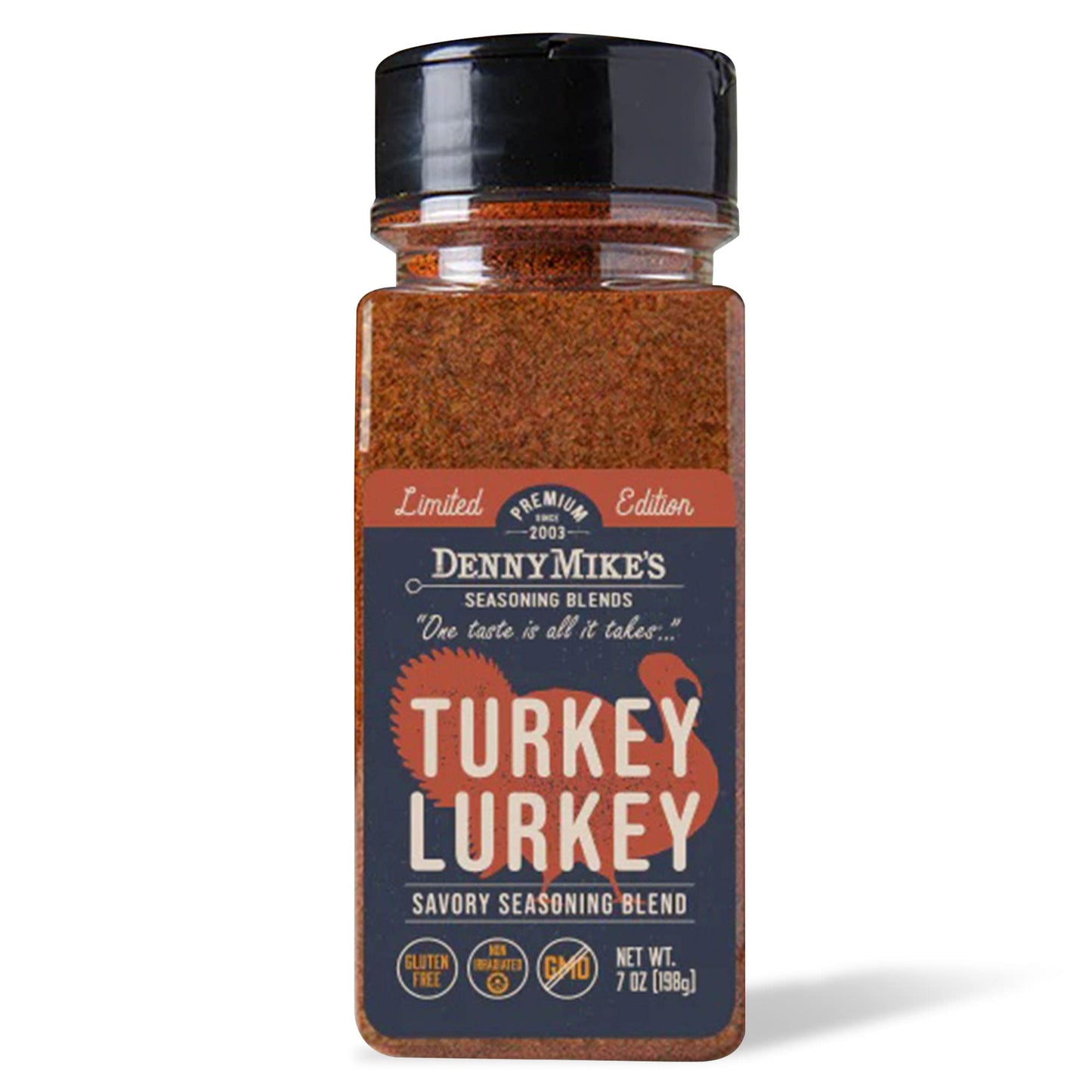 Dennymikes Turkey Lurkey Poultry Seasoning Bbq Rub, Low Sodium Seasoning & Gluten-Free Gourmet Chicken Herbs, Spices & Seasonings For Roasting, Brining, Smoky Aroma, & Grilling, 7 Oz
