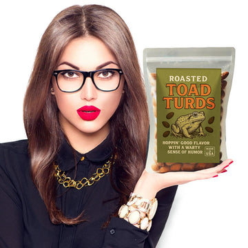 Gears Out Toad Turds Roasted Almonds - Gourmet Snack, 8 oz, Funny Gag Gift for Frog Lovers and White Elephant Parties