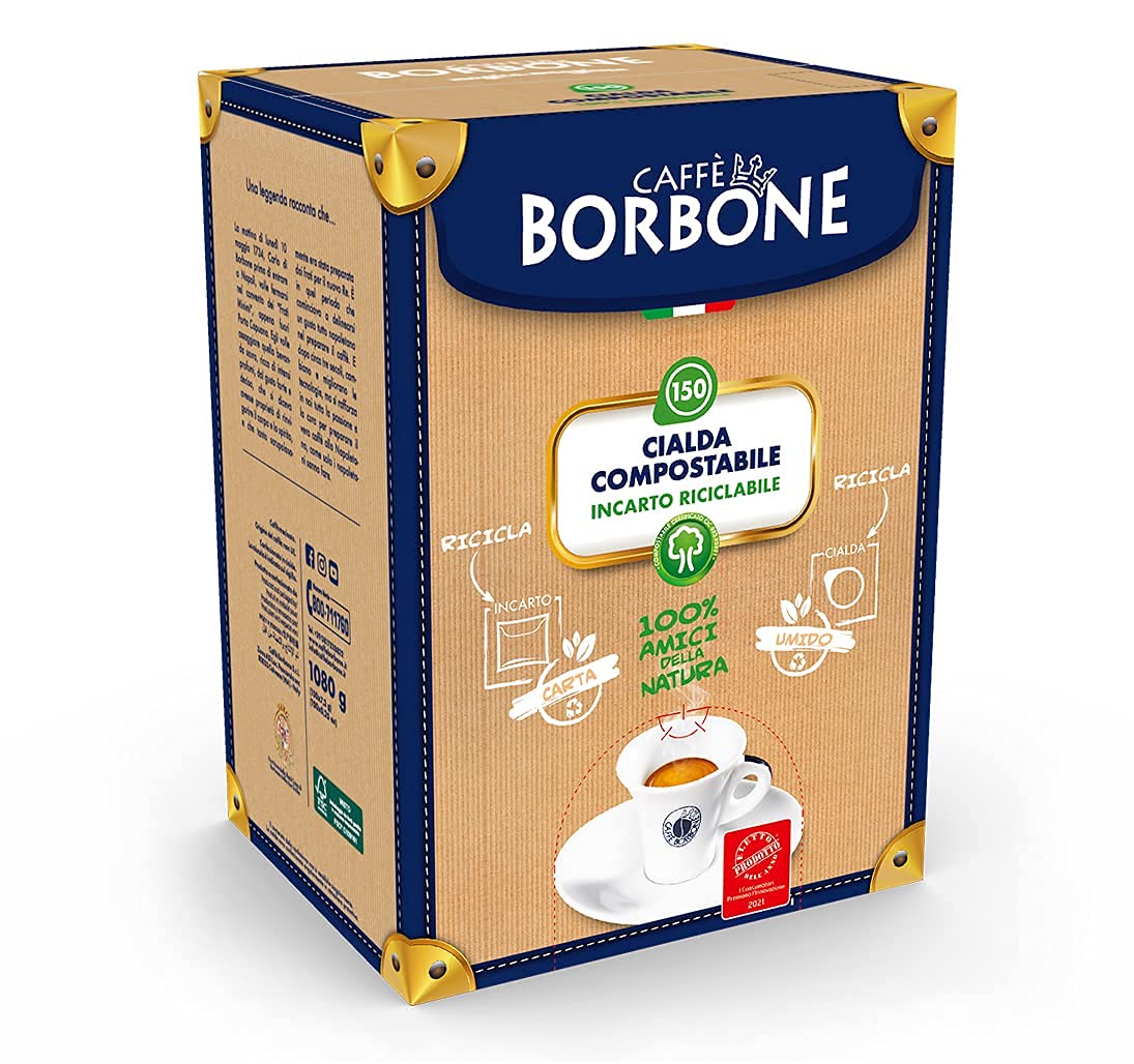 Caff    Borbone Ese Espresso Pods - New 100% Organic Packaging - Made In Italy (Miscela Blu, 150 Pods)