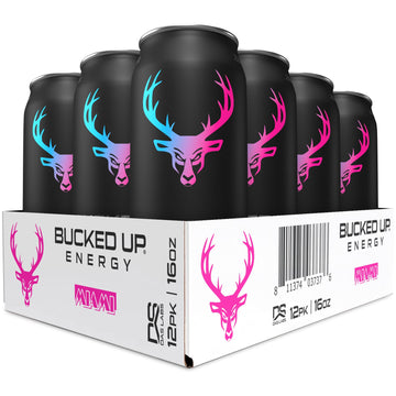 Bucked Up Energy Drink 300mg - Gym N Juice Flavor - 12 Count Pack