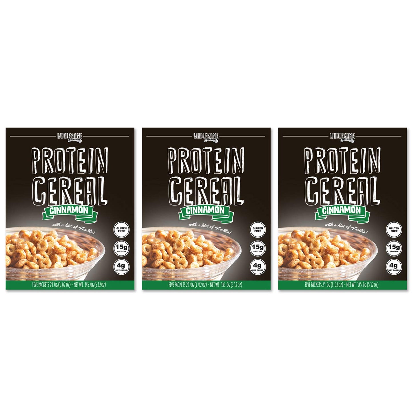 3 Pack Protein Cereal, Low Carb Cereal, High Protein Cereal, 15g Protein, 6g Net Carbs, High Performance Cereal, Macro-Controlle