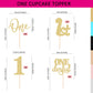 24Pack First Birthday Cupcake Topper - Glitter Gold One Cupcake Picks,1St Birthday Cupcake Decorations Supplies (Gold)