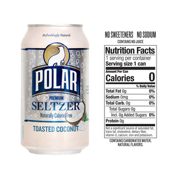 Polar Seltzer Water, Toasted Coconut, 12 Fl Oz Cans, 12 Pack - By Lastfuel.