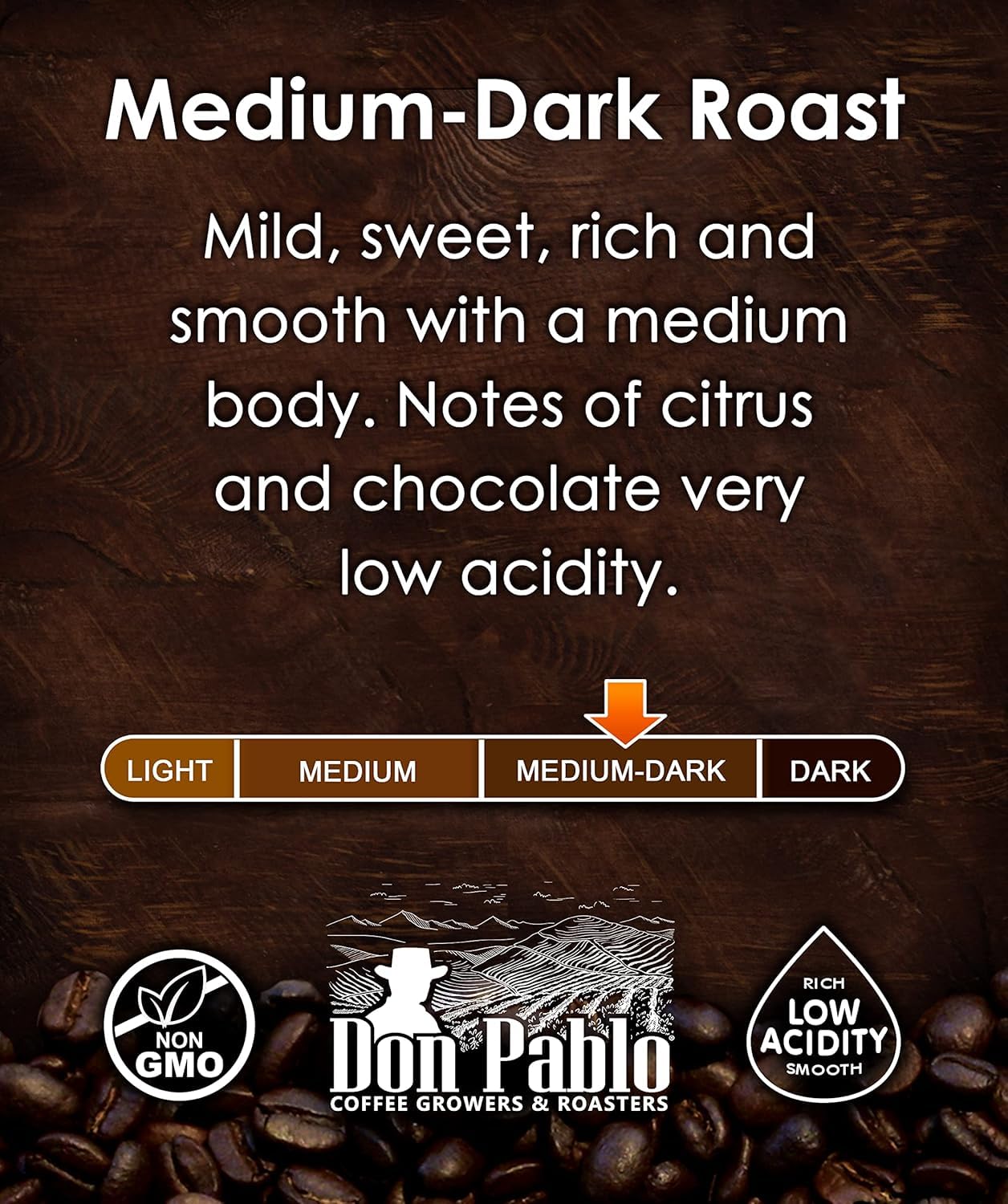 5Lb Don Pablo Gourmet Coffee - Brazil Cerrado - Medium Dark Roast - Whole Bean Coffee - 100% Arabica Beans - Low Acidity And Non