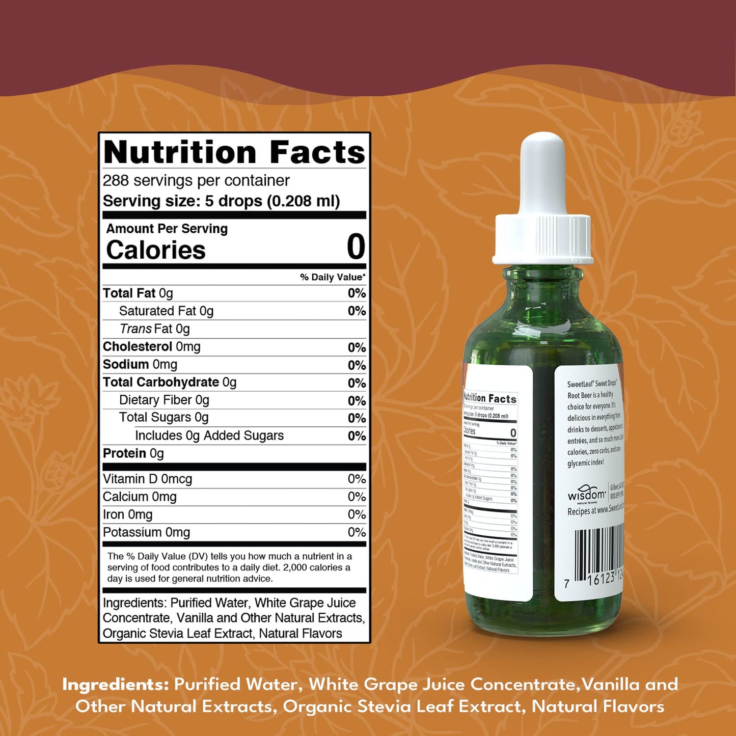 SweetLeaf Liquid Stevia Sweet Drops, Sugar-Free Root malt-inspired Syrup, 2 Fl Oz (Pack of 2), Clear