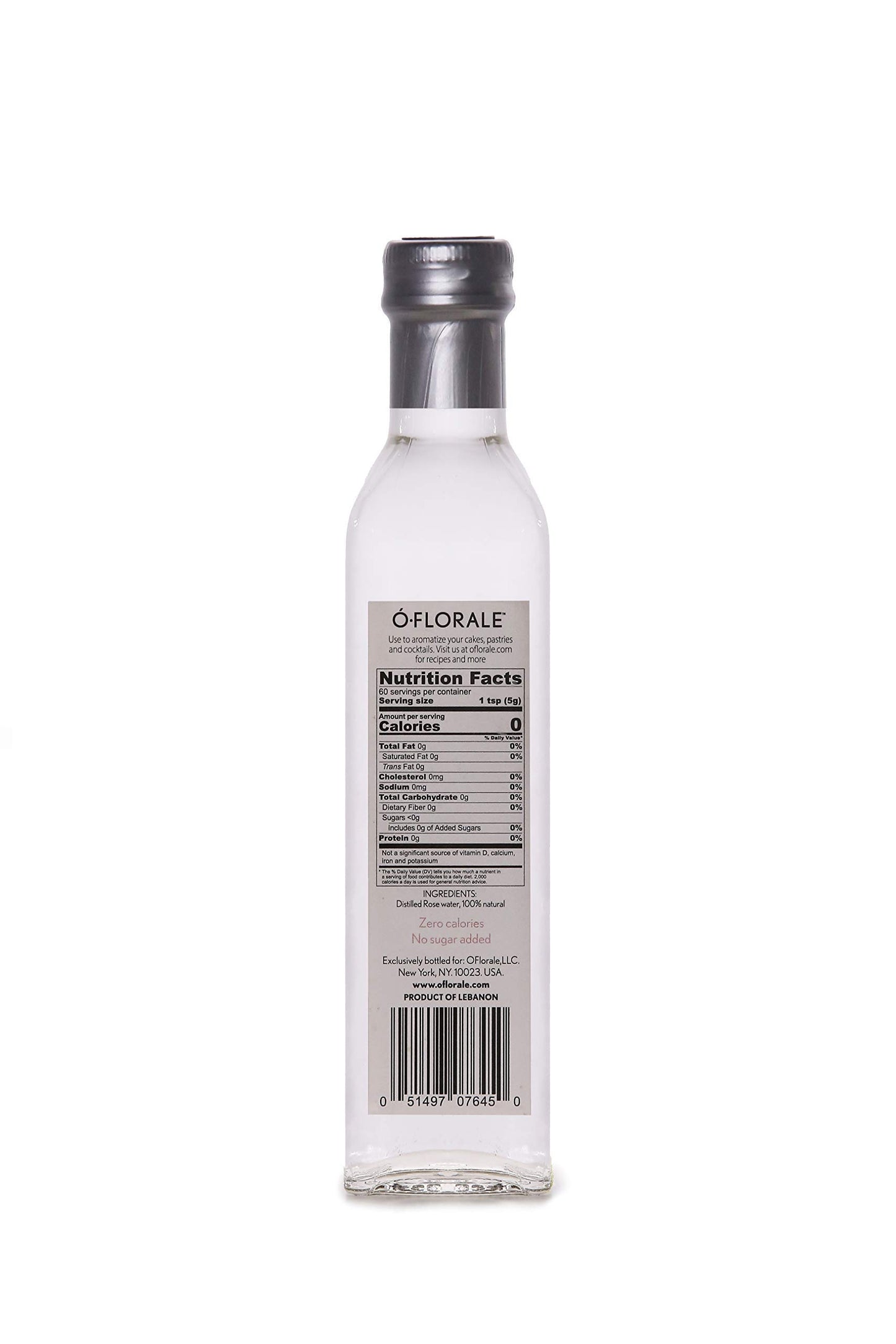 OFLORALE Rose Water, 8.45 fl oz, Food Grade, 100% Pure & Natural, No Sugar, Zero Calories, for Cooking, Baking and Cocktails