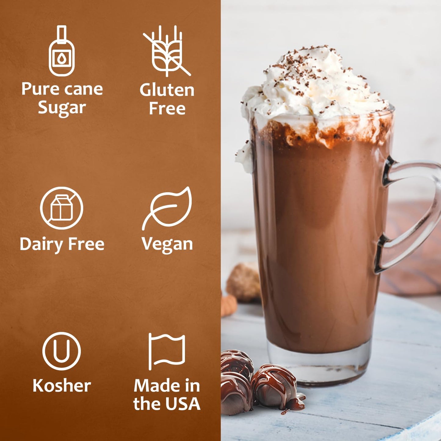 Syruvia Swiss Chocolate Mocha Syrup - 25.4 Fl Oz Premium Coffee Flavoring Syrup - Kosher Coffee Syrups, Gluten Free, No Coloring