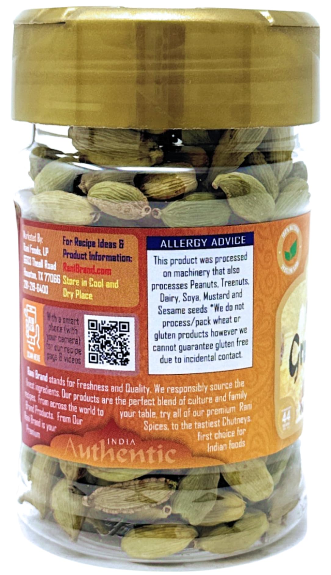 Rani Green Cardamom Pods Spice (Hari Elachi) 2Oz (56G) Pet Jar ~ All Natural | Vegan | Gluten Friendly | Non-Gmo | Product Of In